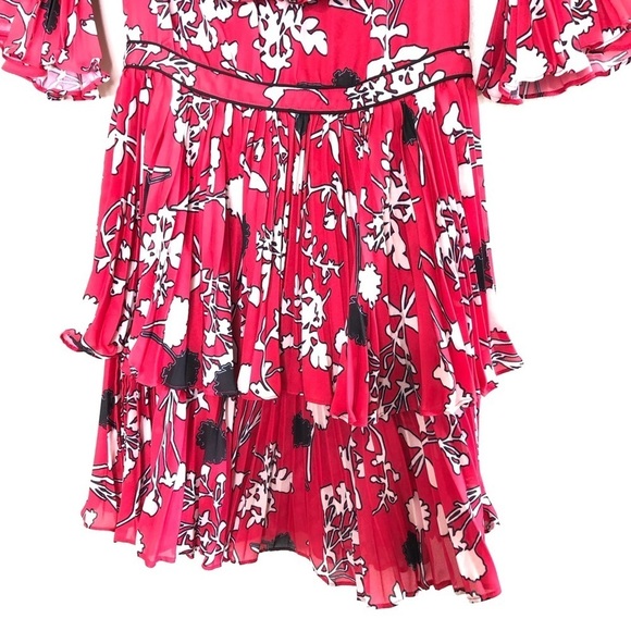 Self-Portrait Off The Shoulder Pleated Floral Mini Dress 6 - Picture 4 of 11